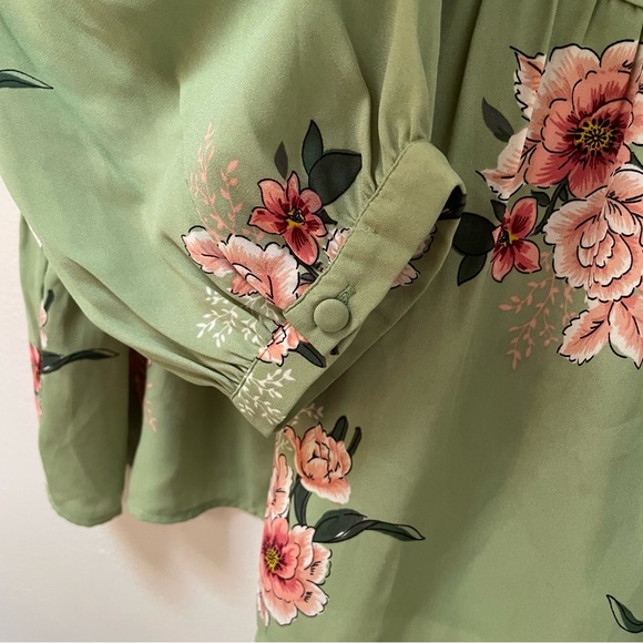 Loft bouquet floral peplum blouse top XXL - Picture 5 of 9